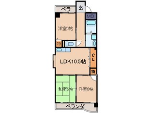 エスポワ－ル鳩岡の物件間取画像